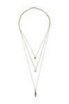 Karine Sultan 24k Gold Plated Bohemian Triple Layered Necklace In Gold
