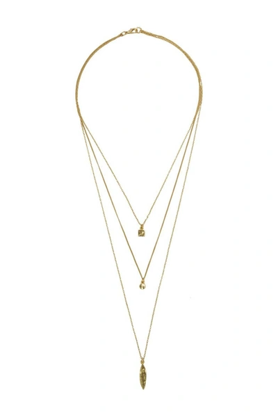 Karine Sultan 24k Gold Plated Bohemian Triple Layered Necklace