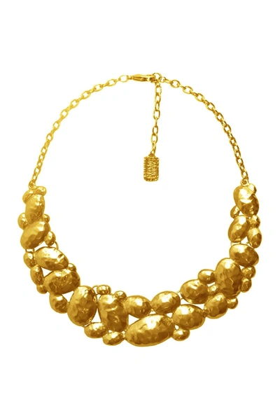 Karine Sultan 24k Gold Plated Hammered Cobblestone Necklace