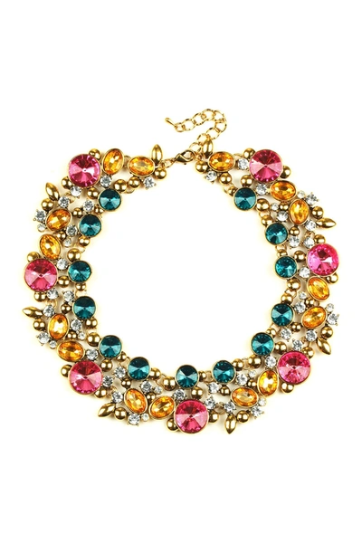 Eye Candy Los Angeles Clementine Multicolored Enamel Chunky Collar Necklace In Multi Color