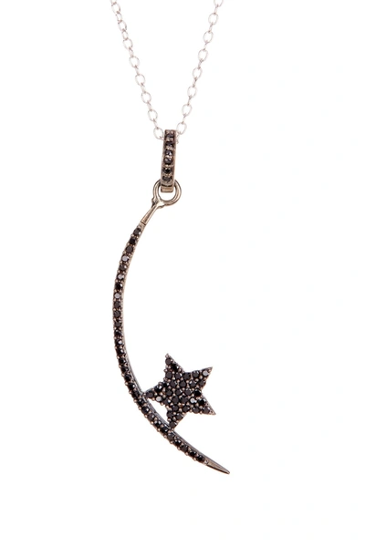 Adornia Sterling Silver Orion Black Spinel Pendant Necklace