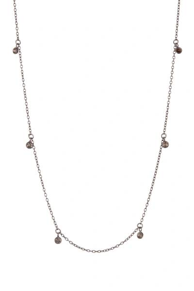 Adornia Fine Station Bezel Cut Diamond Necklace In Silver