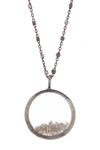 ADORNIA FINE GEORGINA BEADED CHAIN DIAMOND SHAKER PENDANT NECKLACE,705377768347