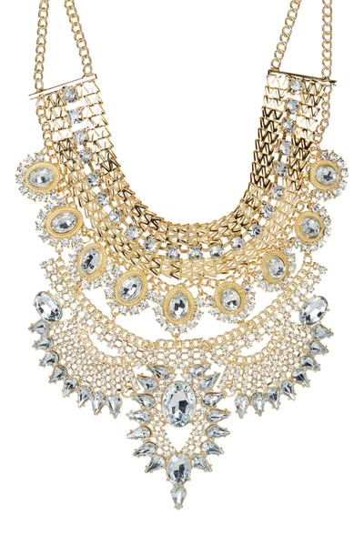 Eye Candy Los Angeles Zania Bib Necklace In Gold