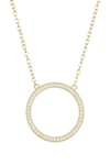 Adornia 14k Yellow Gold Plated Pave Open Circle Pendant Necklace