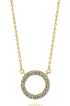 Suzy Levian 14k Yellow Gold Diamond Circle Necklace