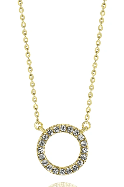 Suzy Levian 14k Yellow Gold Diamond Circle Necklace In Gold