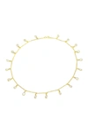 Savvy Cie 18k Yellow Gold Vermeil Cz Riviera Droplet Necklace In Yellow