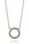 Suzy Levian 14k Rose Gold 0.25 Ctw Diamond Circle Necklace In Rose