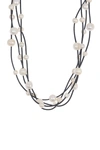 ADORNIA LAYERED FRESHWATER PEARL NECKLACE,791109046166