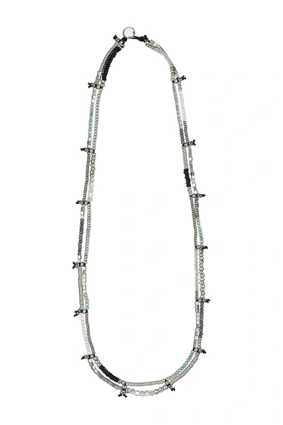 Uno De 50 Kanication Beaded Crystal 2-row Necklace In Green