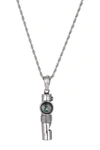 EYE CANDY LOS ANGELES LINCOLN TITANIUM COMPASS PENDANT NECKLACE WITH WORKING WHISTLE,842073143150