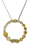Suzy Levian Sterling Silver Yellow Cz Journey Pendant Necklace