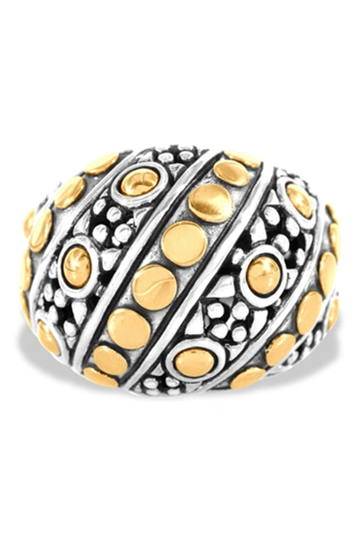 John Hardy Jaisalmer Silver & 18k Gold Dome Ring