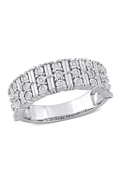 Delmar Sterling Silver Diamond Anniversary Band In White