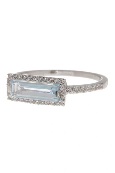 Delmar Sterling Silver Blue Topaz & Sky White Sapphire Ring