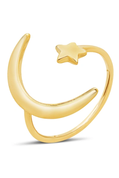 Sterling Forever 14k Gold Vermeil Crescent Moon Open Ring
