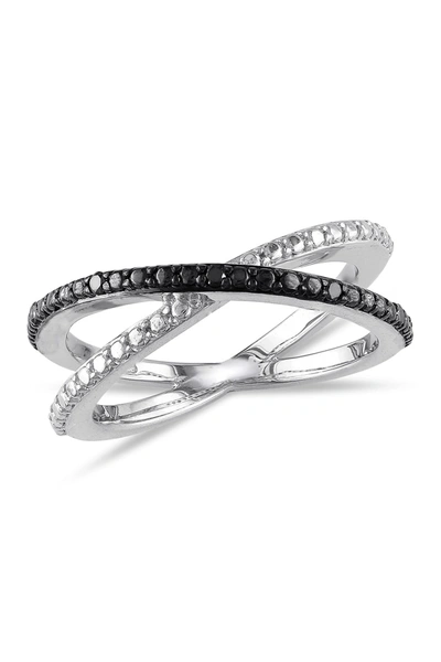 Delmar Two-tone Black Diamond Crisscross Band