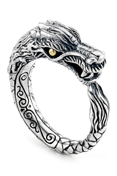 Samuel B Jewelry Sterling Silver Dragon Ring In Silver Gold