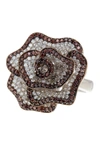 Suzy Levian Sterling Silver Chocolate Cz Ring