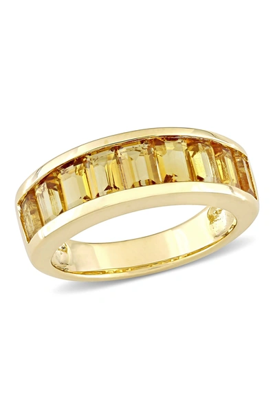 Delmar Yellow Plated Sterling Silver Baguette Cut Citrine Band