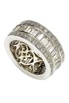Suzy Levian Sterling Silver White Cz Eternity Band Ring In White