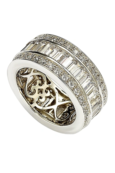 Suzy Levian Sterling Silver White Cz Eternity Band Ring