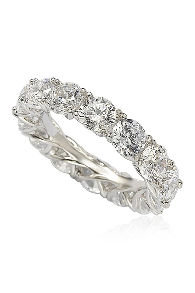 Suzy Levian Sterling Silver Cz Eternity Band In White