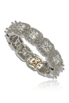 Suzy Levian Sterling Silver Cubic Zirconia White Princess Cut Eternity Band