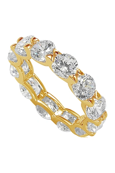 Suzy Levian Cz Round Cut Golden Silver Eterniy Band Ring