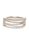 Suzy Levian Sterling Silver Cz Gladiator Ring In White