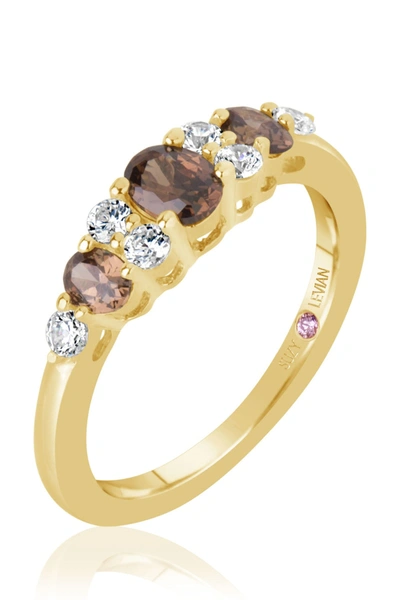 Suzy Levian Cz Statement Ring In Brown