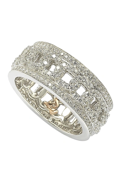 Suzy Levian Sterling Silver Cutout Cz Band In White