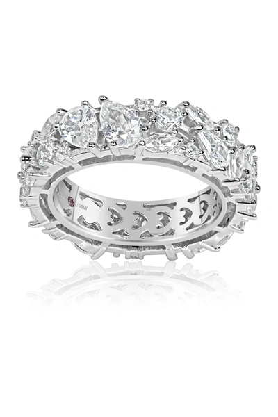 Suzy Levian Sterling Silver Cz Eternity Band In White