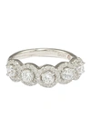 Suzy Levian Sterling Silver Round-cut Cz Halo Ring In White