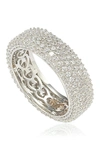 Suzy Levian Cubic Zirconia Sterling Silver Eternity Pave Ring In White