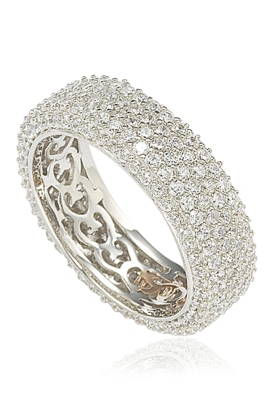 Suzy Levian Sterling Silver White Cz Eternity Band Ring
