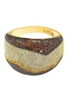 Suzy Levian 14k Yellow Gold Plated Pave Cz Ring