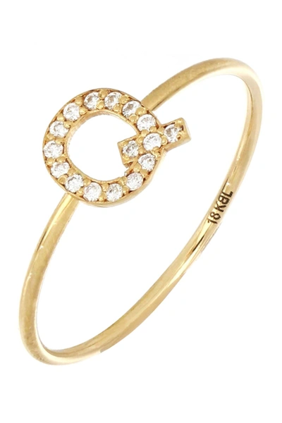 Bony Levy 18k Yellow Gold Pave Diamond Initial Ring In Q