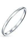 Bling Jewelry Sterling Silver Thin Stackable Band In Silver