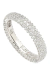 SUZY LEVIAN SUZY LEVIAN STERLING SILVER PAVÉ CUBIC ZIRCONIA ETERNITY BAND RING,636225450872