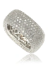 Suzy Levian Sterling Silver Cubic Zirconia Square Pave Eternity Ring In White