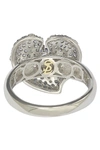Suzy Levian Sterling Silver Sapphire & Diamond Accent Whimsical Heart Ring In Blue