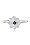 LEGEND AMRAPALI SILVER STERLING SILVER HERITAGE STAR OF LAKSHMI BLUE SAPPHIRE & DIAMOND RING,643905970100