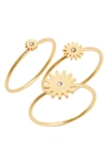 Madewell My Three Suns Ring Set In Vintage Gold