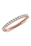 SUZY LEVIAN SUZY LEVIAN 14K ROSE GOLD DIAMOND ETERNITY BAND RING,636225493336