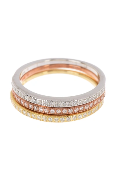 Adornia Tri-tone Swarovski Crystal Half Eternity Band Set In Multi