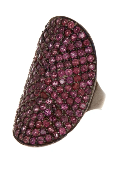 Adornia Fine Pave Garnet Shield Ring In Pink