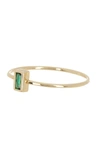 ARGENTO VIVO 18K GOLD PLATED STERLING SILVER GREEN CRYSTAL RING,655789032850