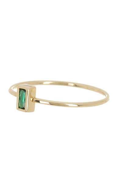 Argento Vivo 18k Gold Plated Sterling Silver Green Crystal Ring